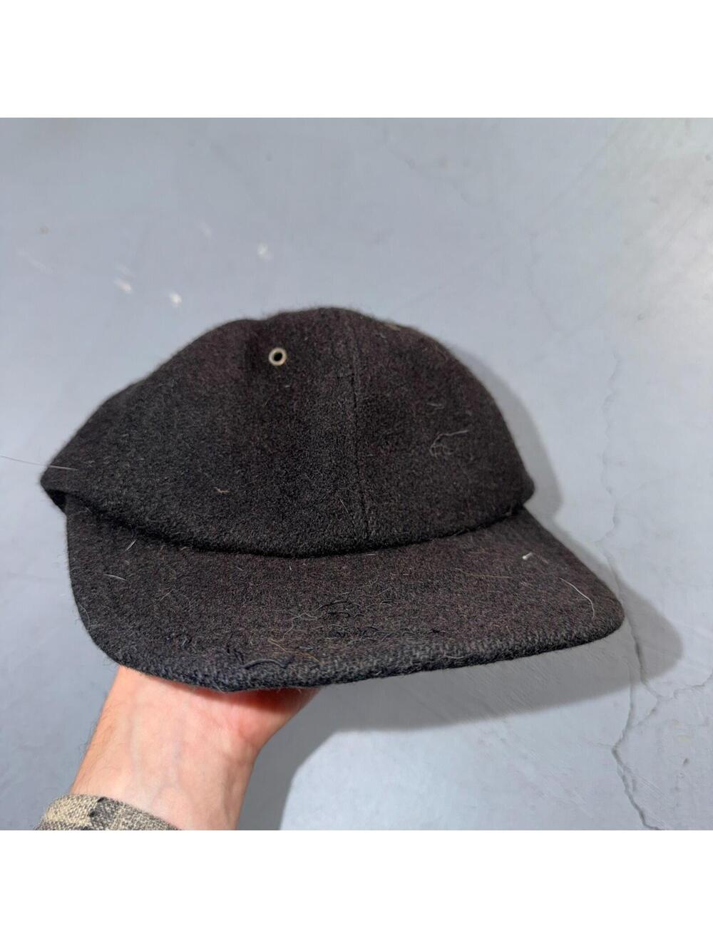 GAP Wool USA VTG Hat Baseball Cap Snapback Black Damaged Brim Cool Basic Blank